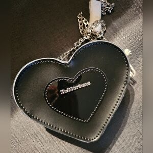 Little black heart Doc Marten purse with silver chain, brand new